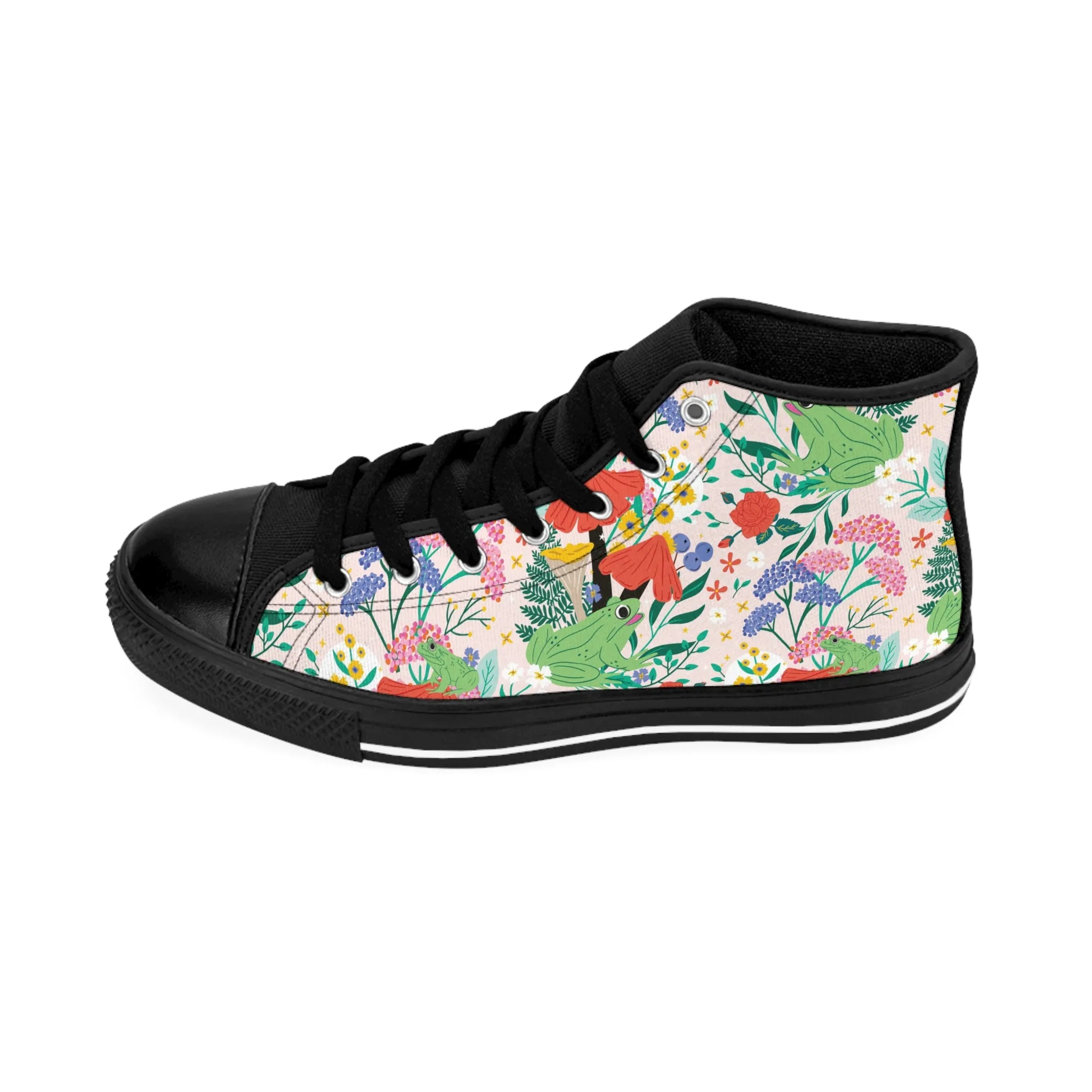 Frogs and Flowers Men's Classic Sneakers