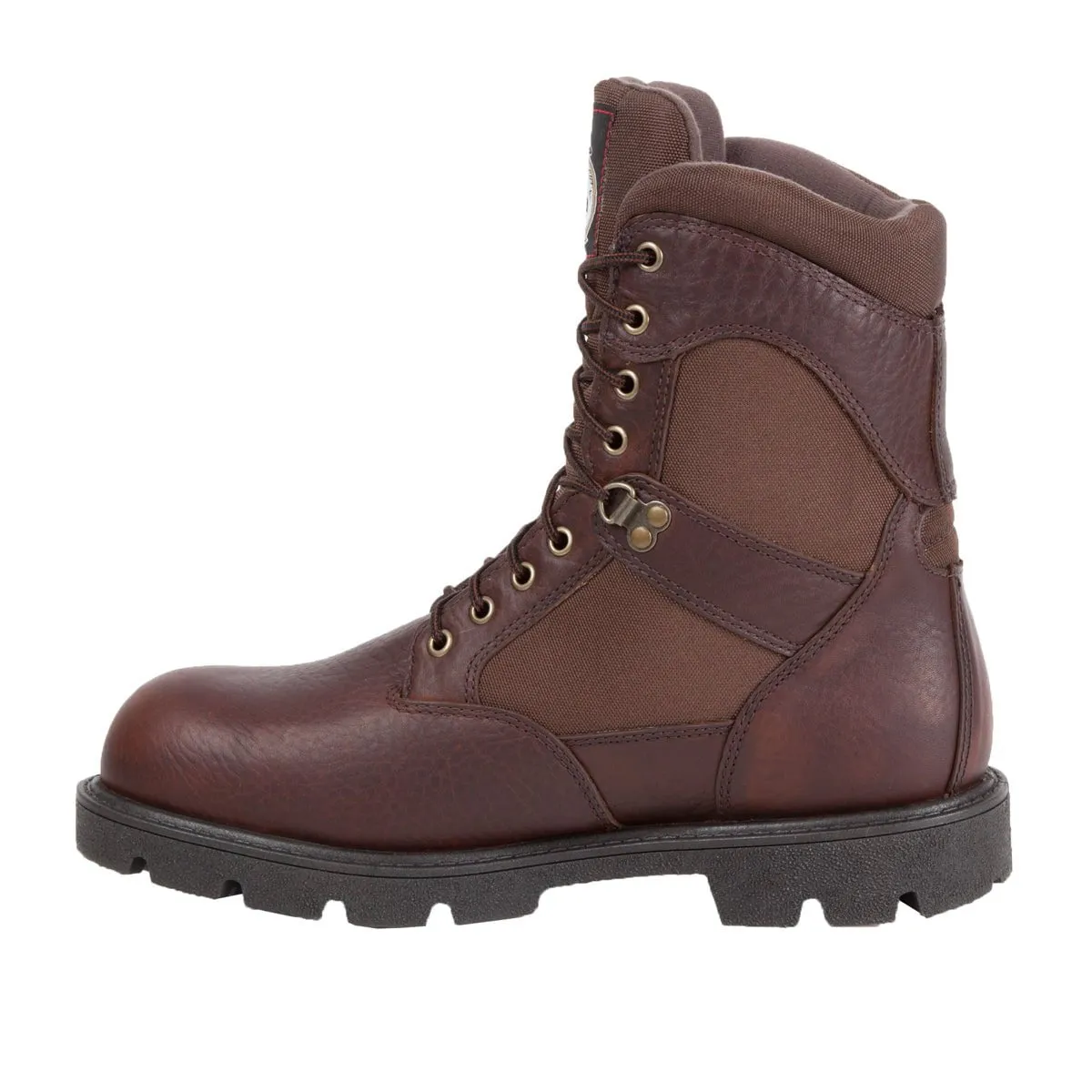 Georgia Homeland Mens Brown Leather Steel Toe WP Work Boots