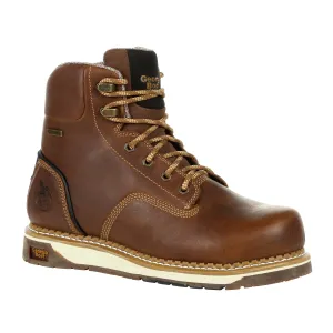 Georgia Mens Brown Leather Amp LT Wedge WP Work Boots