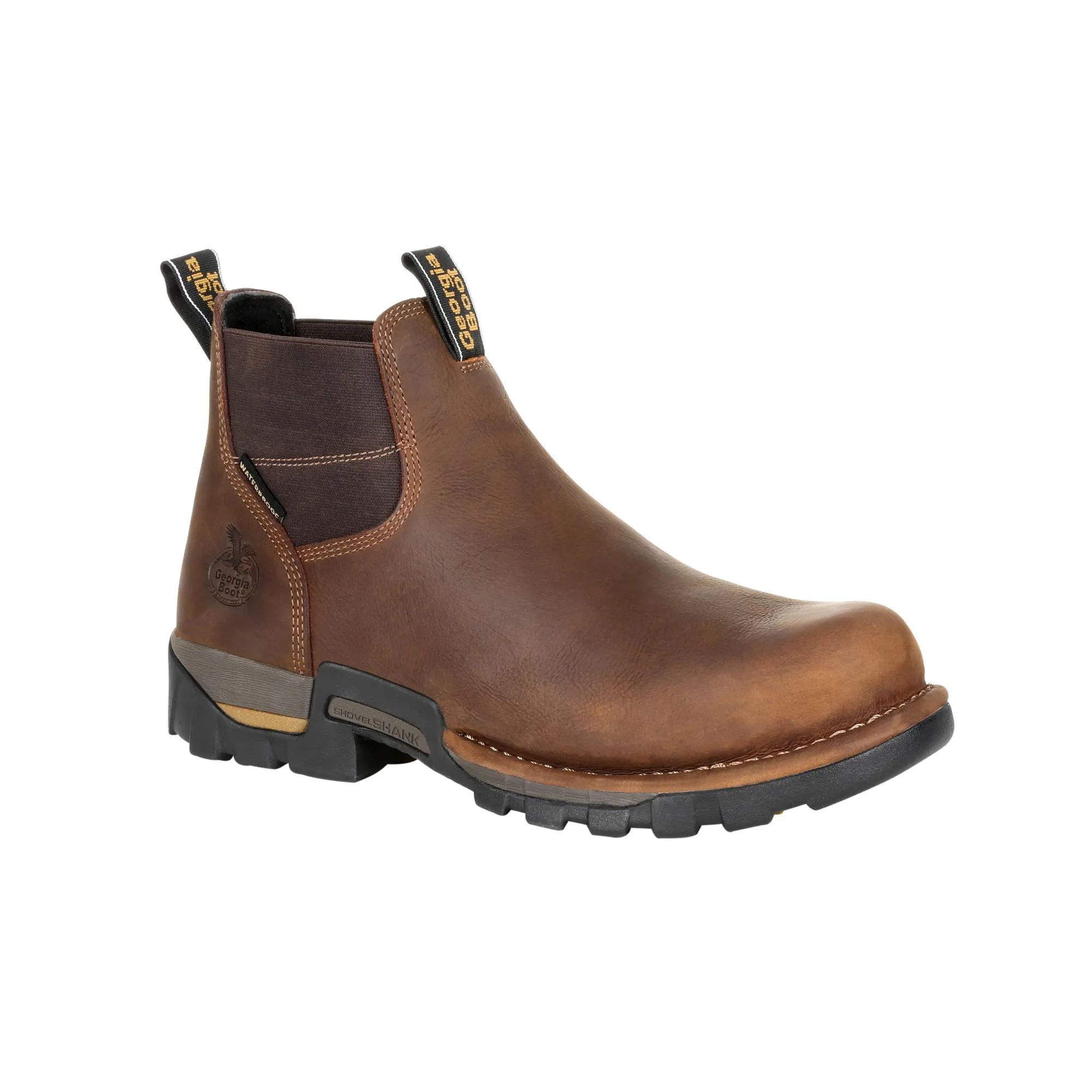 Georgia Mens Brown Leather Eagle One Chelsea Work Boots