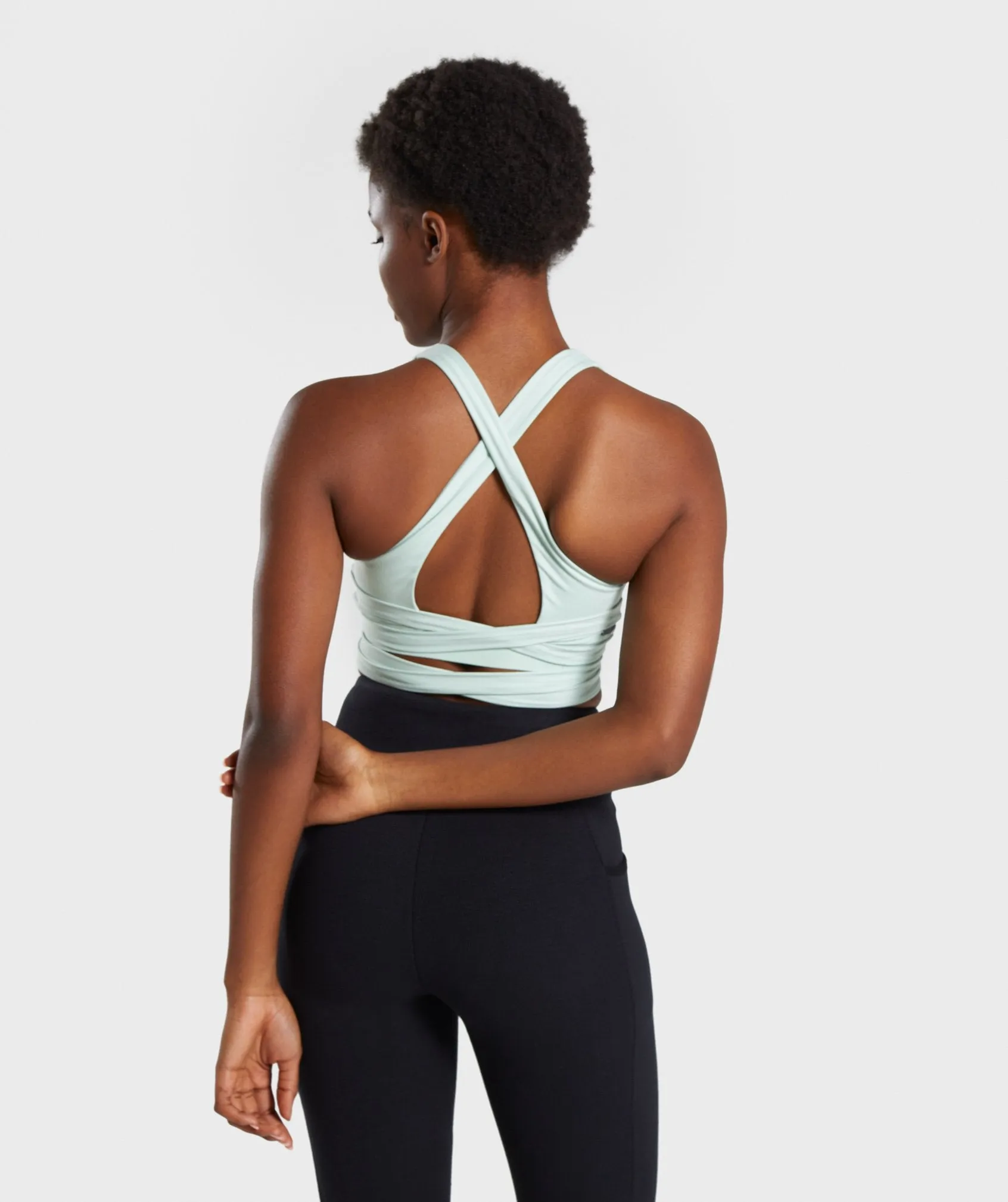 Gymshark Poise Wrap Around Bralette - Light Green