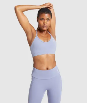 Gymshark V Neck Training Sports Bra - Light Blue