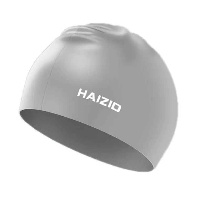 HAIZID Silicone Waterproof Oversized Swimming Cap, Color: Gray 60g