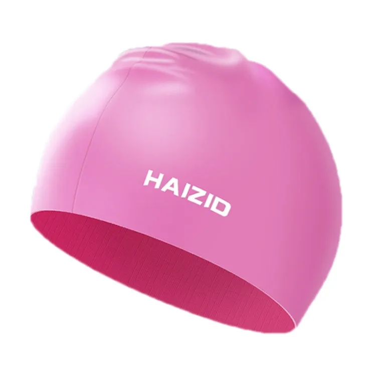 HAIZID Silicone Waterproof Oversized Swimming Cap, Color: Pink 60g