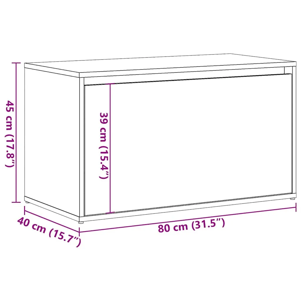 Hall Bench 80x40x45 cm Old Wood Engineered Wood