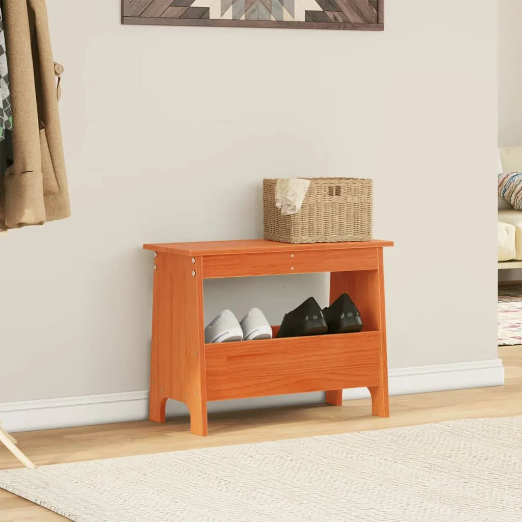 Hall Bench Wax Brown 60x28x45 cm Solid Wood Pine