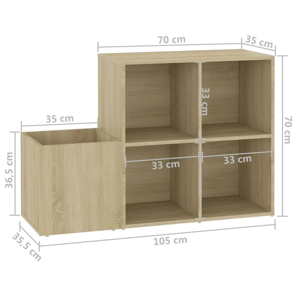 Hall Shoe Cabinet Sonoma Oak 105x35.5x70 cm Engineered Wood