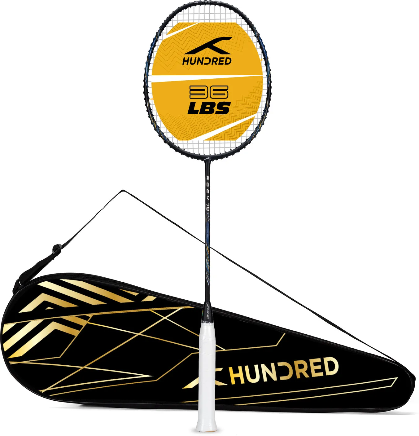 Hundred ROCK 78 Strung Badminton Racquet (Black / Blue)