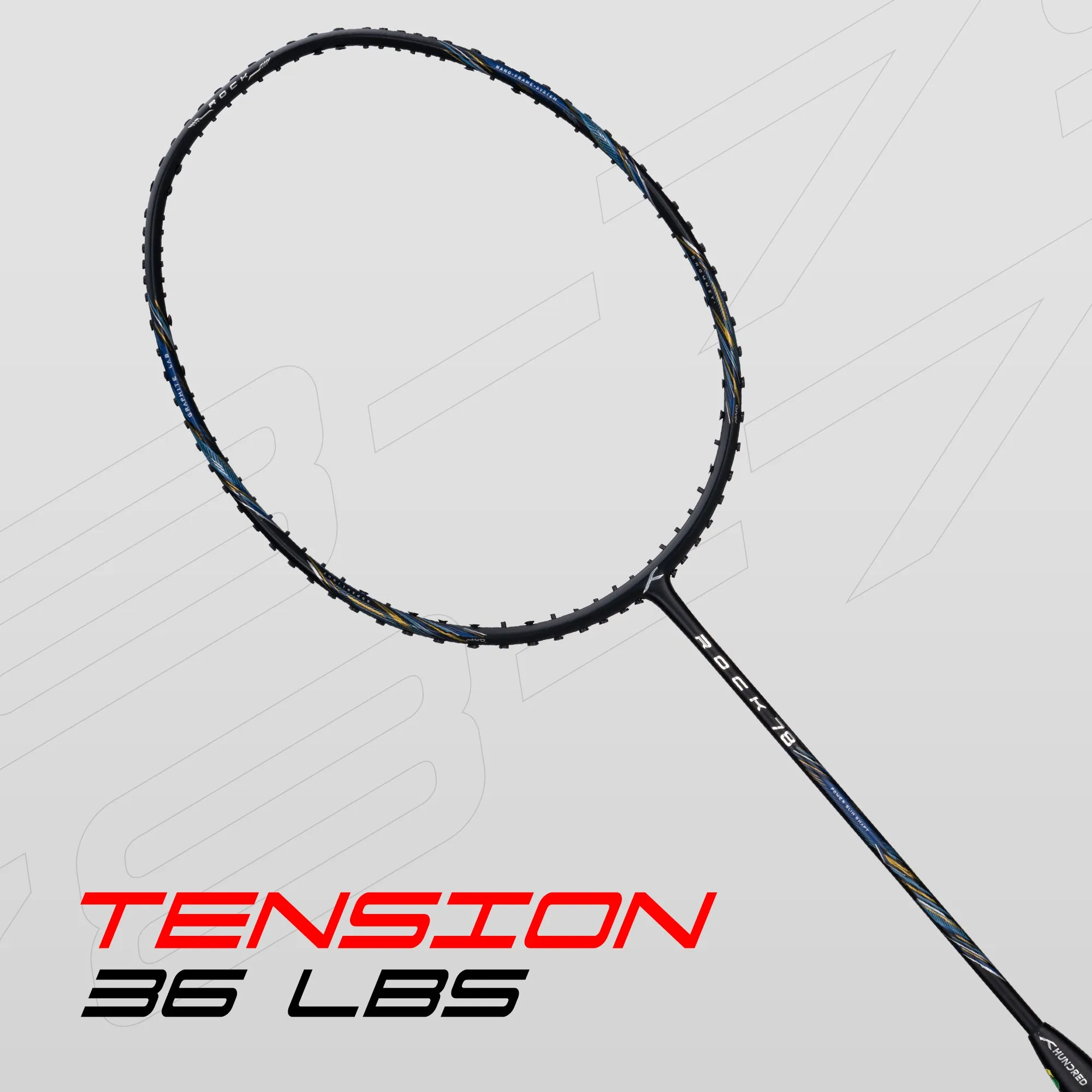 Hundred ROCK 78 Strung Badminton Racquet (Black / Blue)