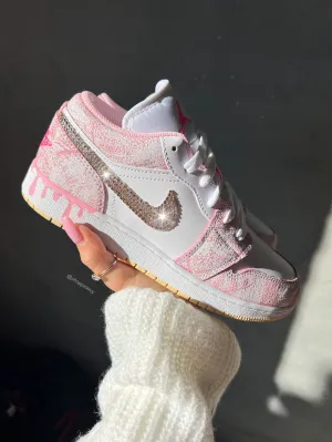 Ice Cream Paint Swarovski Women’s Air Jordan 1 Low Shoes