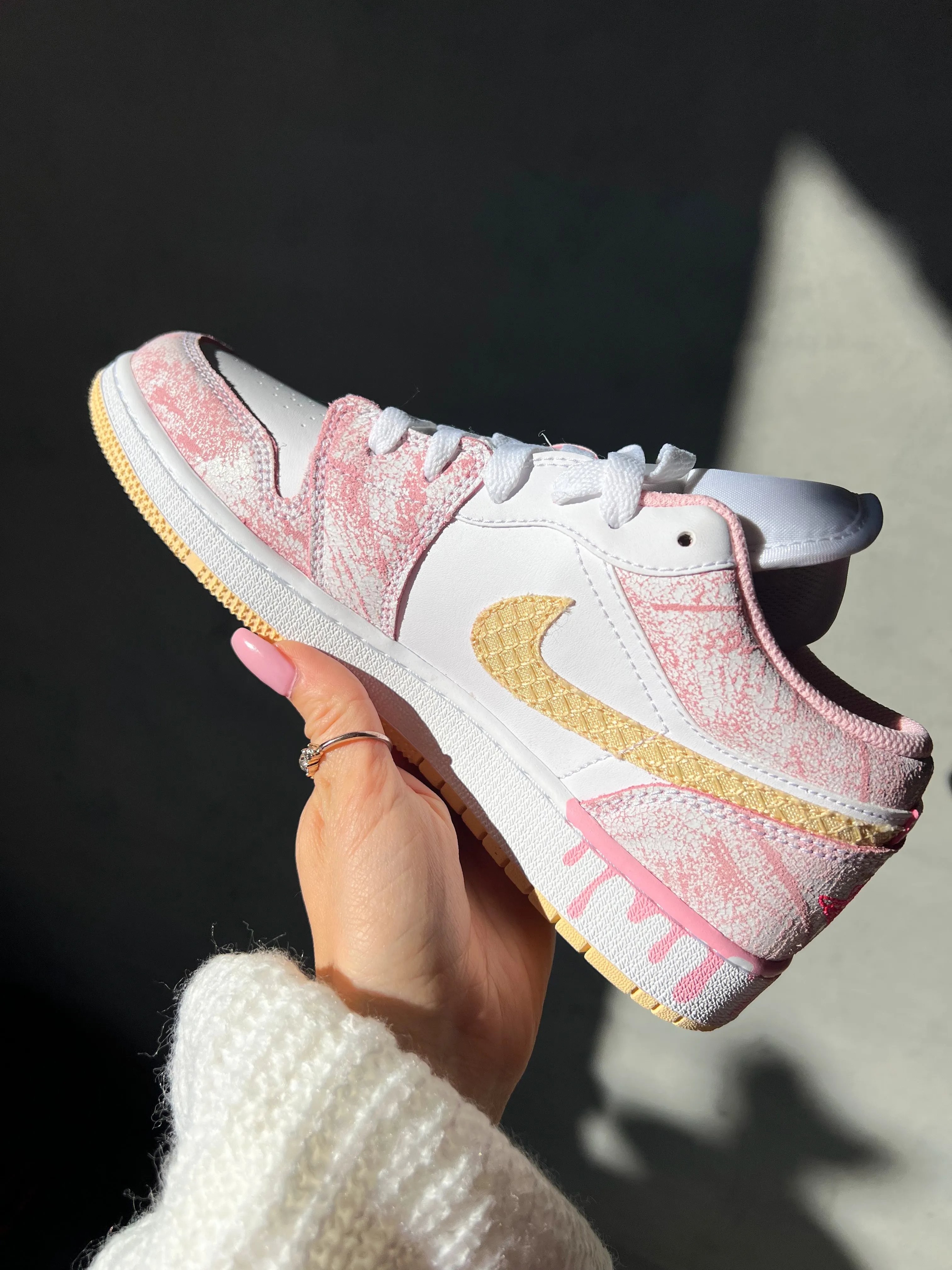 Ice Cream Paint Swarovski Women’s Air Jordan 1 Low Shoes