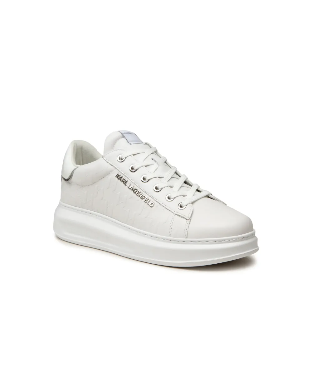 KARL LAGERFELD KAPRI MENS MONOGRAM SNEAKERS IN WHITE