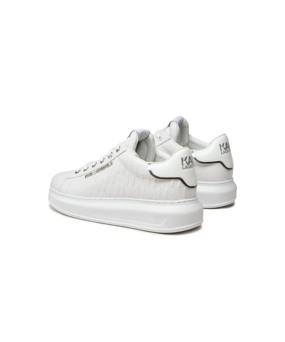 KARL LAGERFELD KAPRI MENS MONOGRAM SNEAKERS IN WHITE