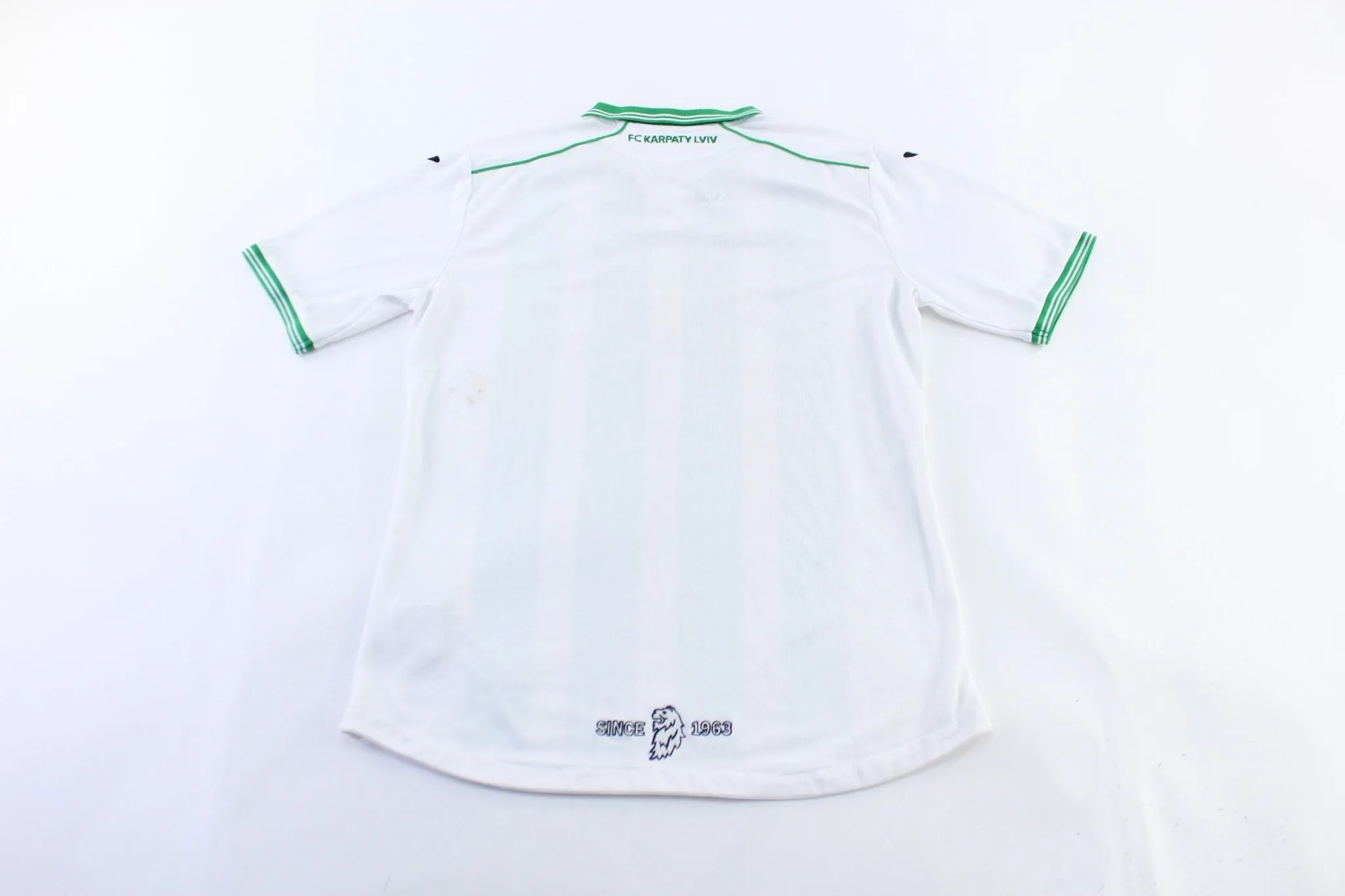 Karpaty Lviv Embroidered Patch Green & White Striped Soccer Jersey