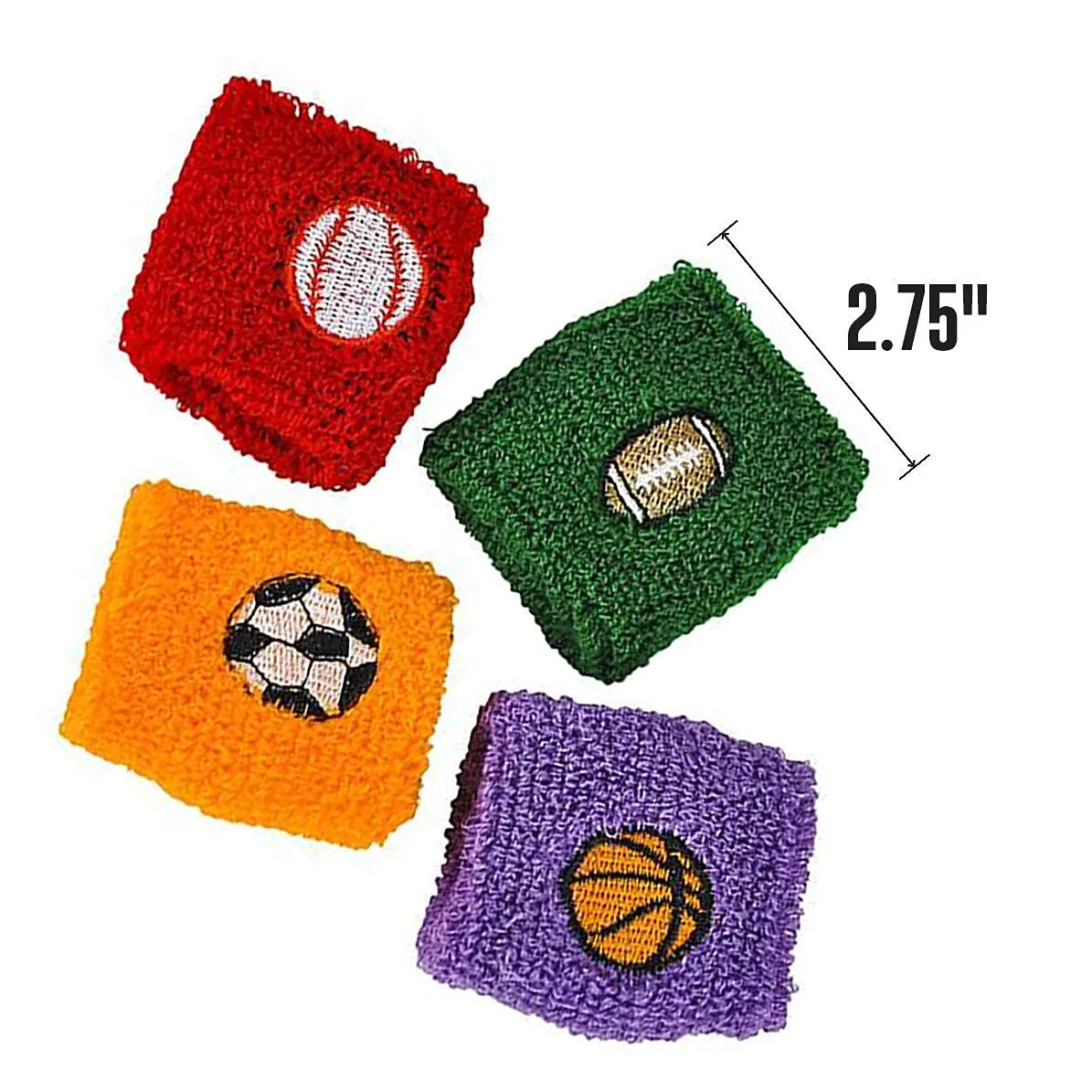 Kicko Sports Ball Wristbands - 24 Pack - 2.75 Inch - Sweatbands for Kids, Young Athletes