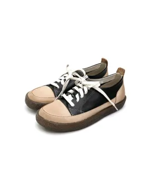 Lace Up Casual Leather Sneakers for Women