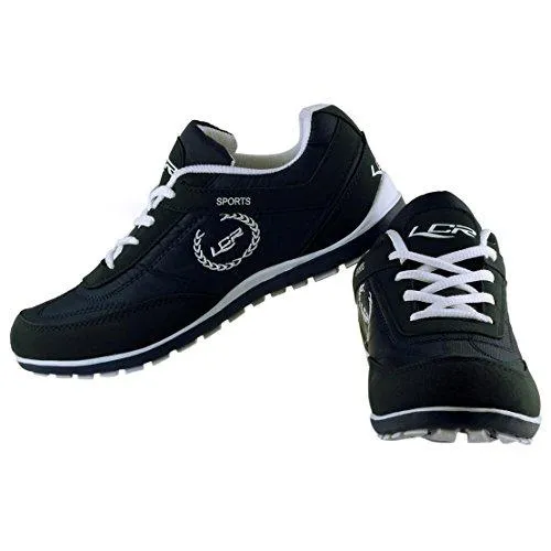 Lancer Men's Black and White Mesh Running Shoes - 7 UK (PERTH BLACK WHITE-41)