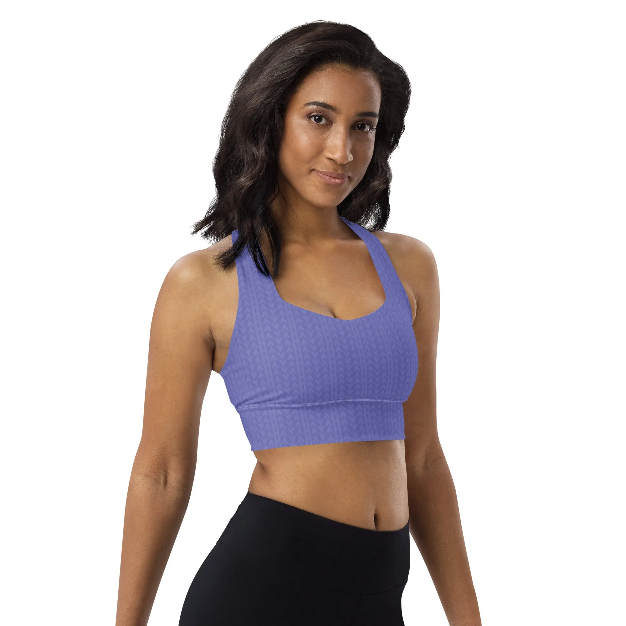 Lavender Bloom Longline Sports Bra