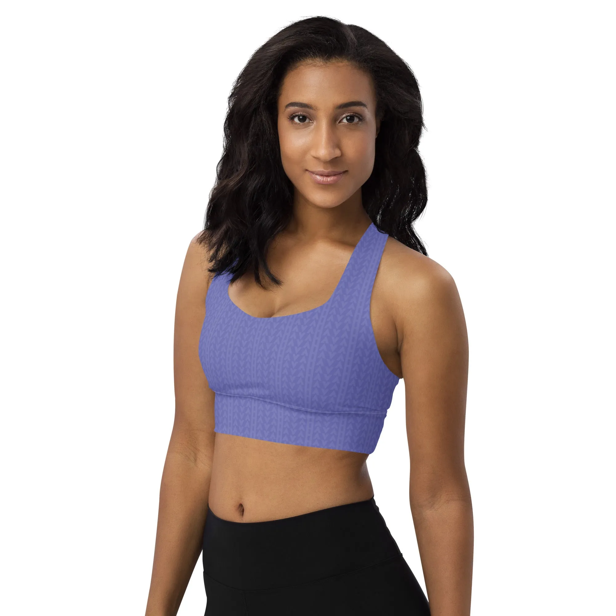 Lavender Bloom Longline Sports Bra