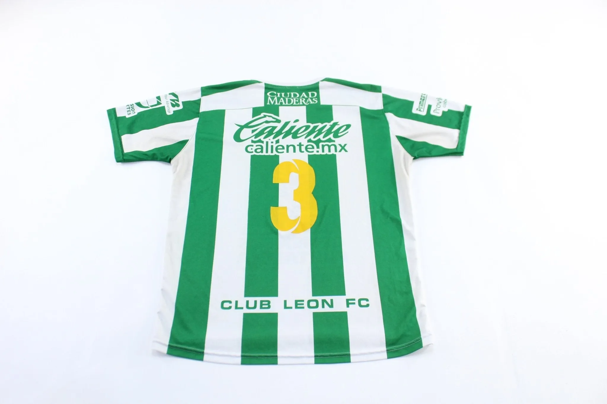 Leon Football Club Embroidered Patch Green & White Striped Soccer Jersey