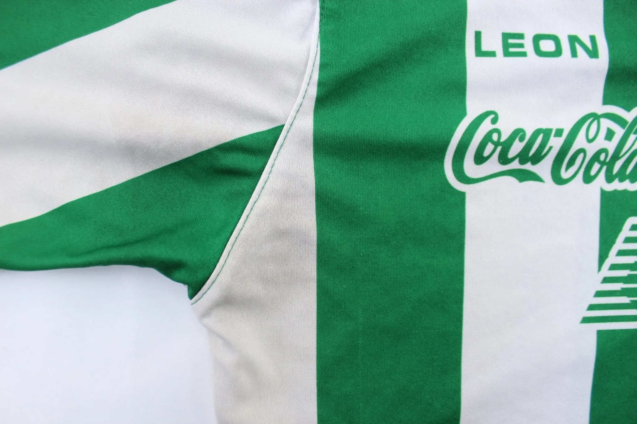 Leon Football Club Embroidered Patch Green & White Striped Soccer Jersey