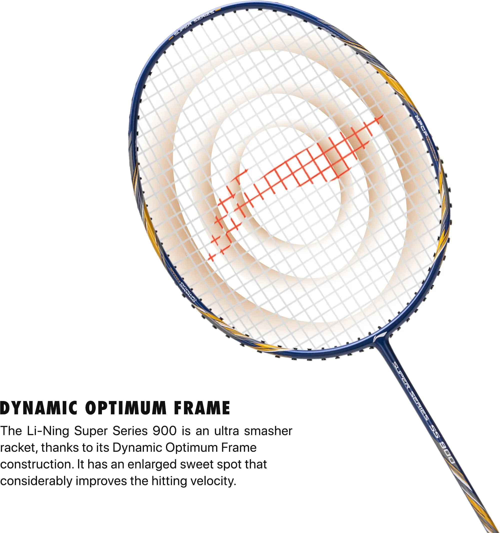 Li-Ning Super Series 900 Strung Badminton Racket (84 grams, Navy/Gold, free full cover) Strung Badminton Racquet (Multicolor)