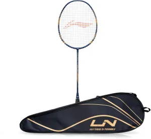 Li-Ning Super Series 900 Strung Badminton Racket (84 grams, Navy/Gold, free full cover) Strung Badminton Racquet (Multicolor)