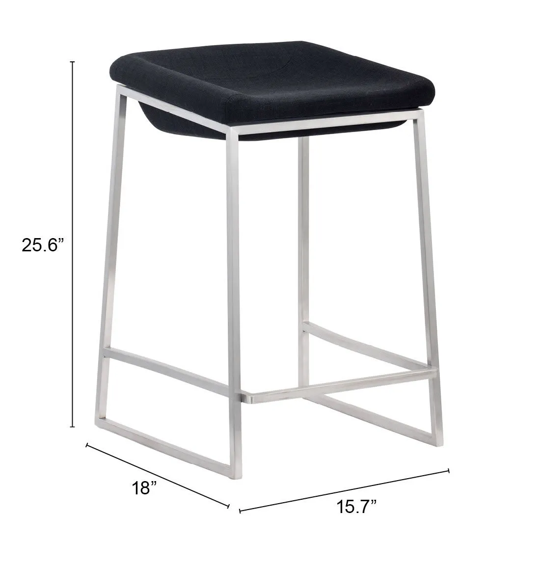 Lids Counter Stool (Set of 2) Dark Gray