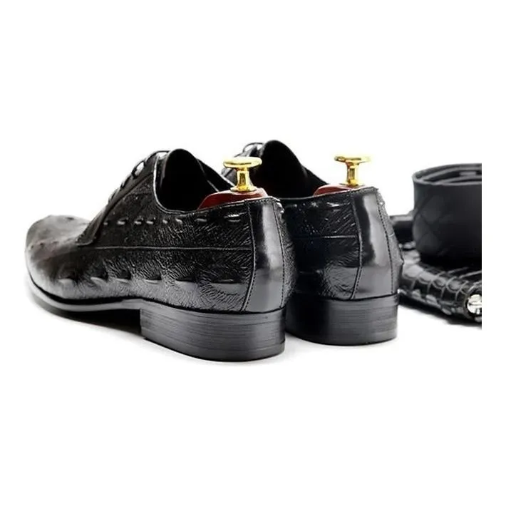 LuxeGator Exotic Lace Up Oxford Dress Shoes