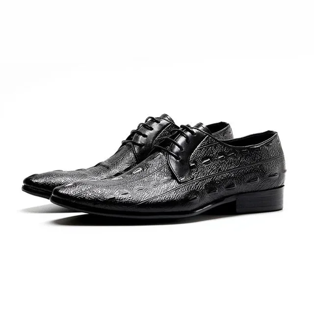 LuxeGator Exotic Lace Up Oxford Dress Shoes