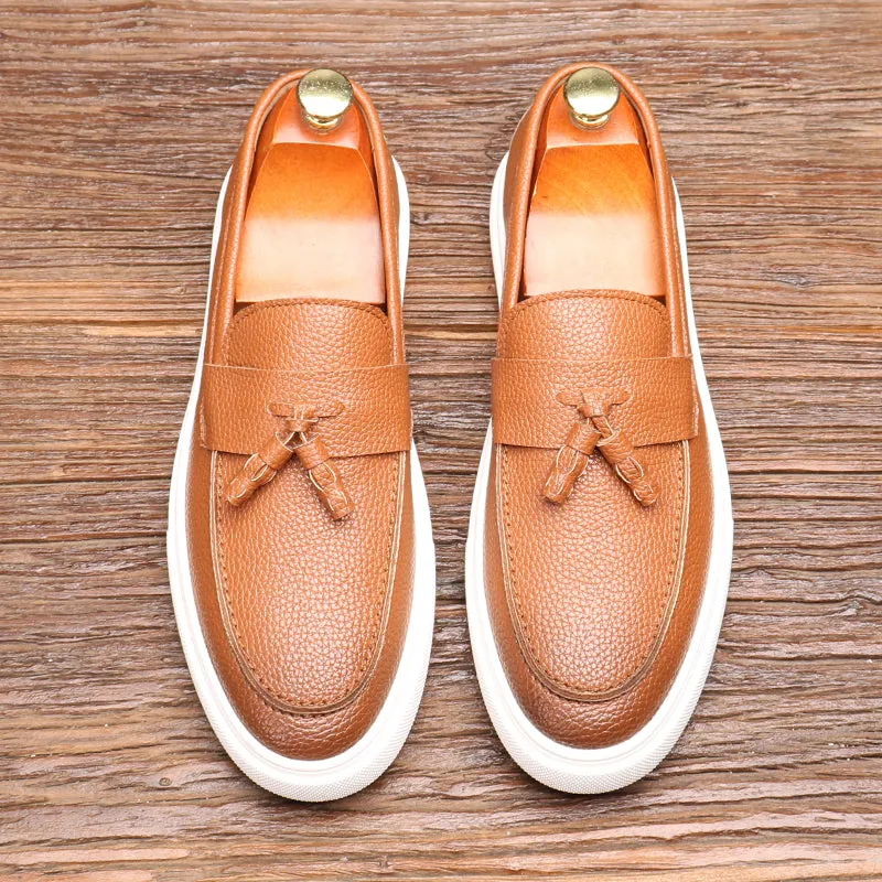 LuxePU Slip On Brogue Shoes