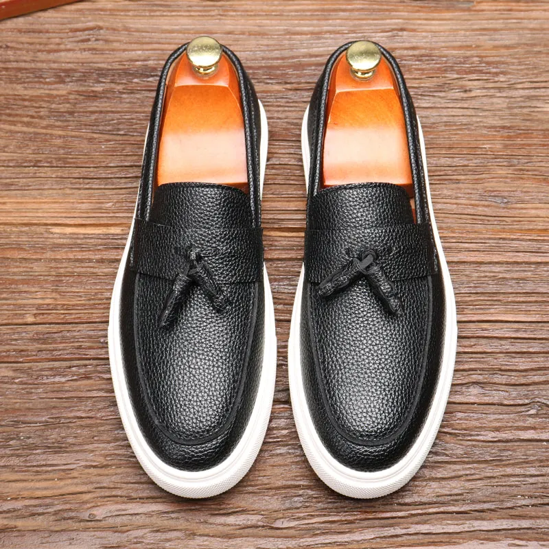 LuxePU Slip On Brogue Shoes