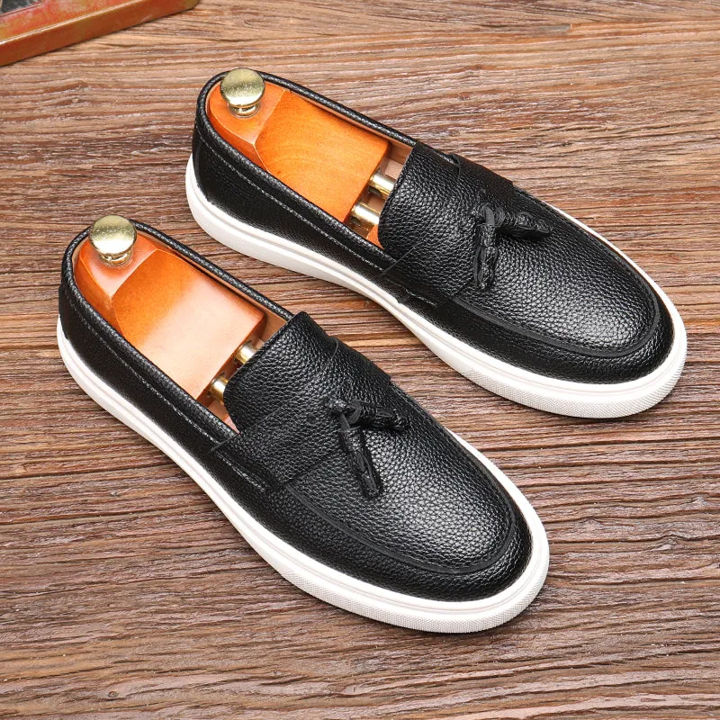 LuxePU Slip On Brogue Shoes