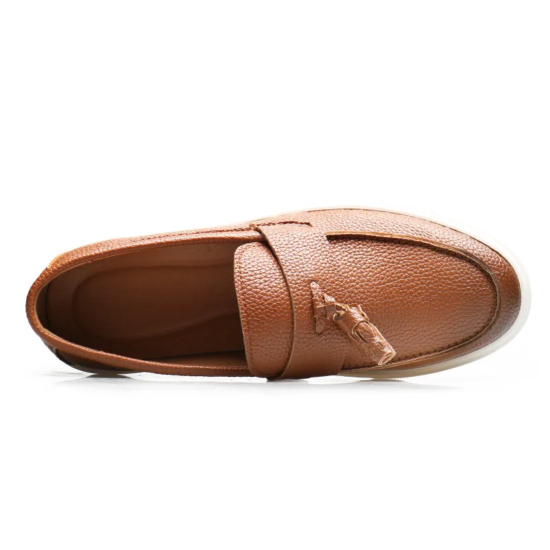 LuxePU Slip On Brogue Shoes