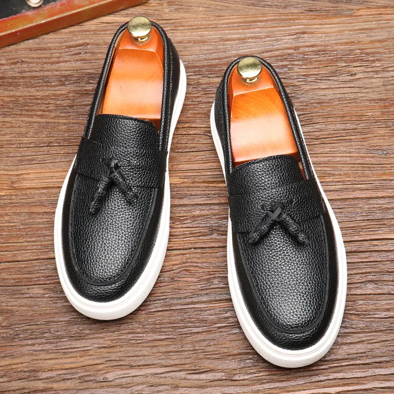 LuxePU Slip On Brogue Shoes