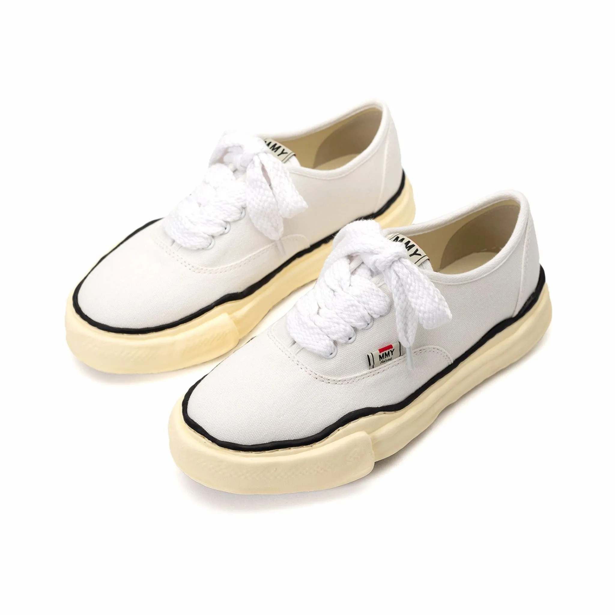 Maison MIHARA YASUHIRO "BAKER" Vintage-Like OG Sole Canvas Low-top Sneaker (White)