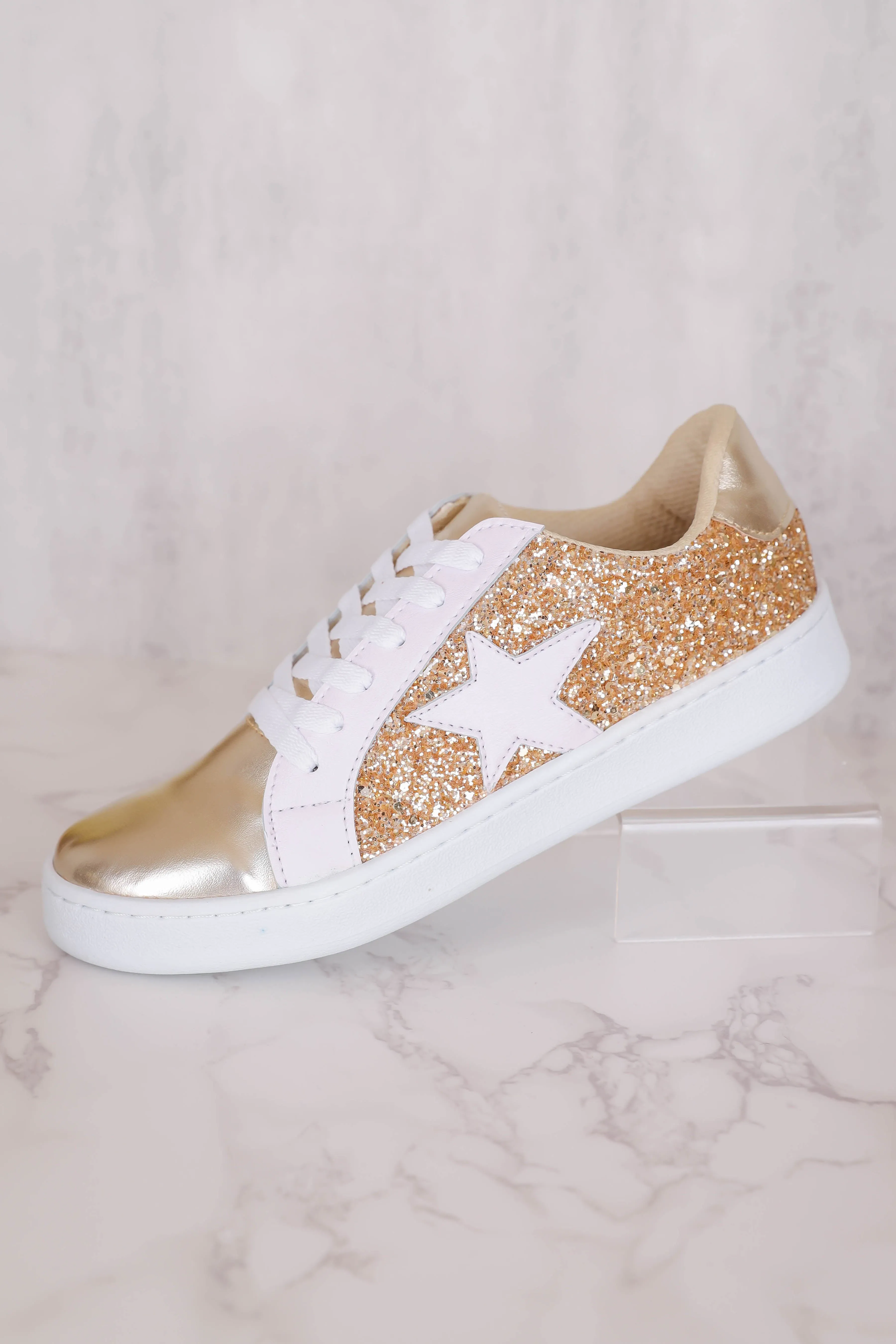 Mallory Glitter Sneakers-Gold