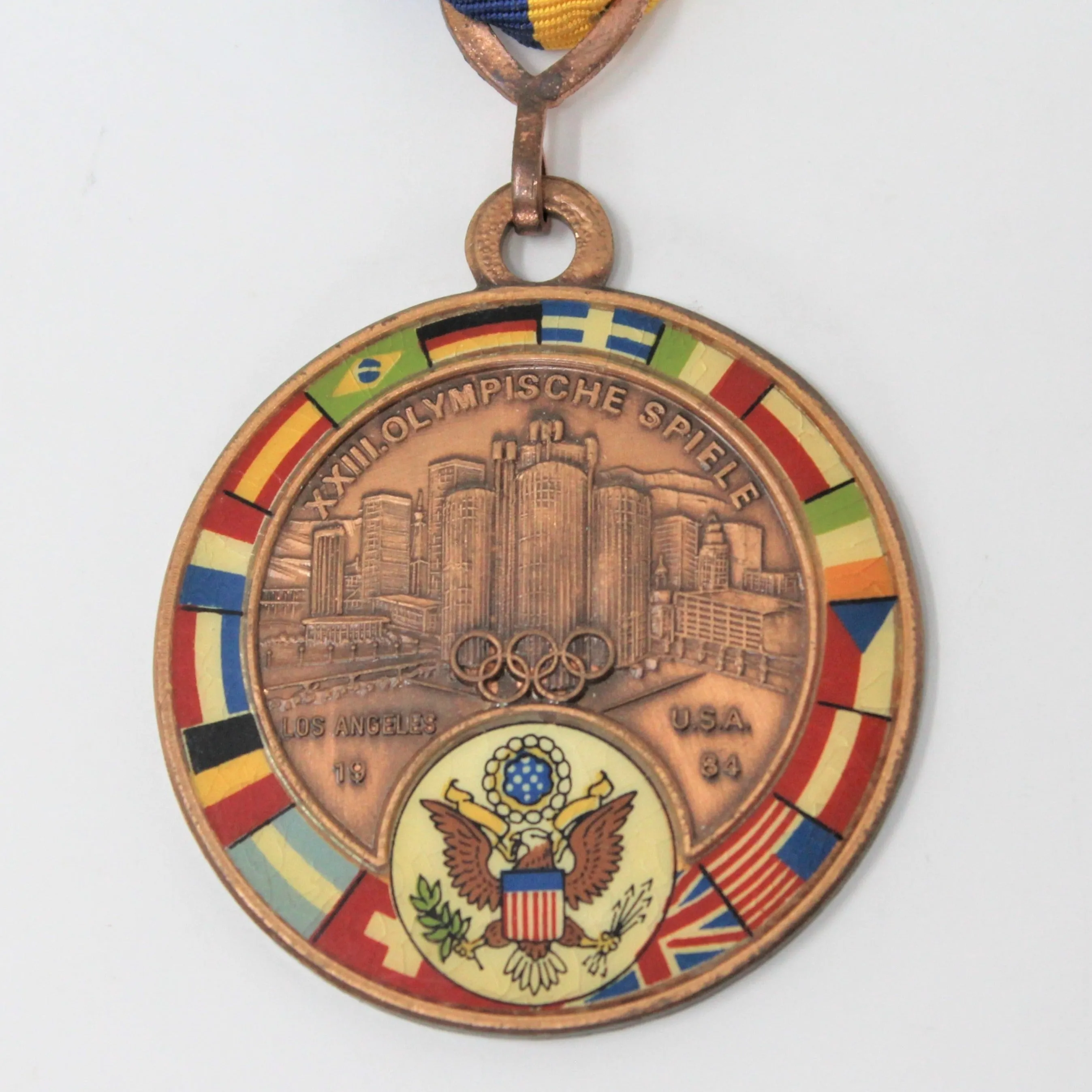 Medal, XXIII Olympische Spiele Rosenstein Wandertage, Bronze, Los Angeles 1984, Vintage