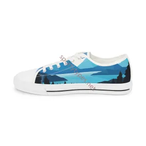 Men's Canvas Mountain Scene Low Top Sneakers