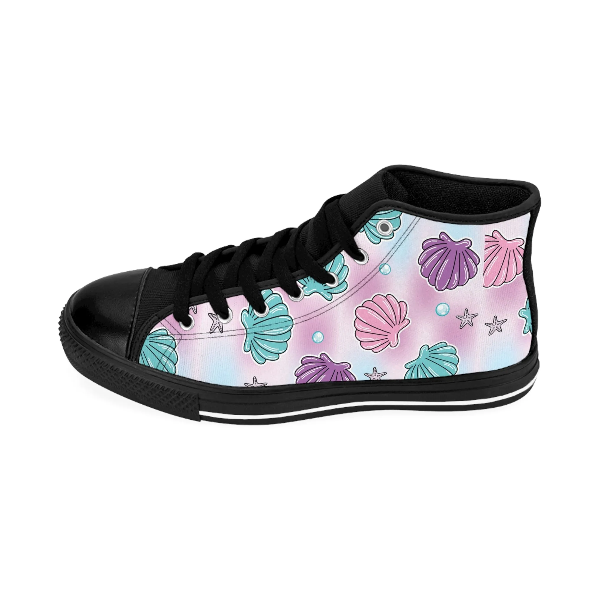 Mermaid Pattern Sea Star Women's Classic Sneakers