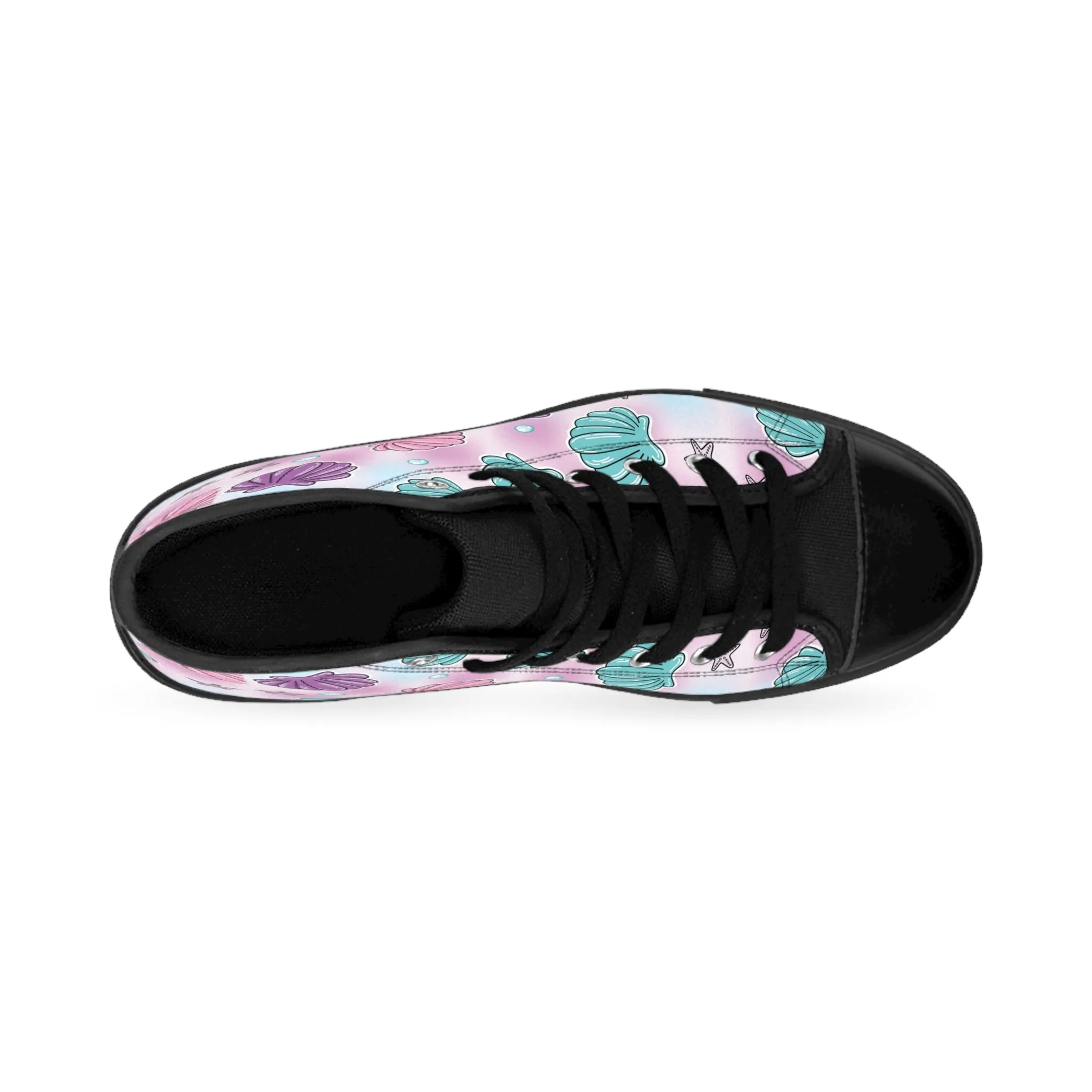 Mermaid Pattern Sea Star Women's Classic Sneakers