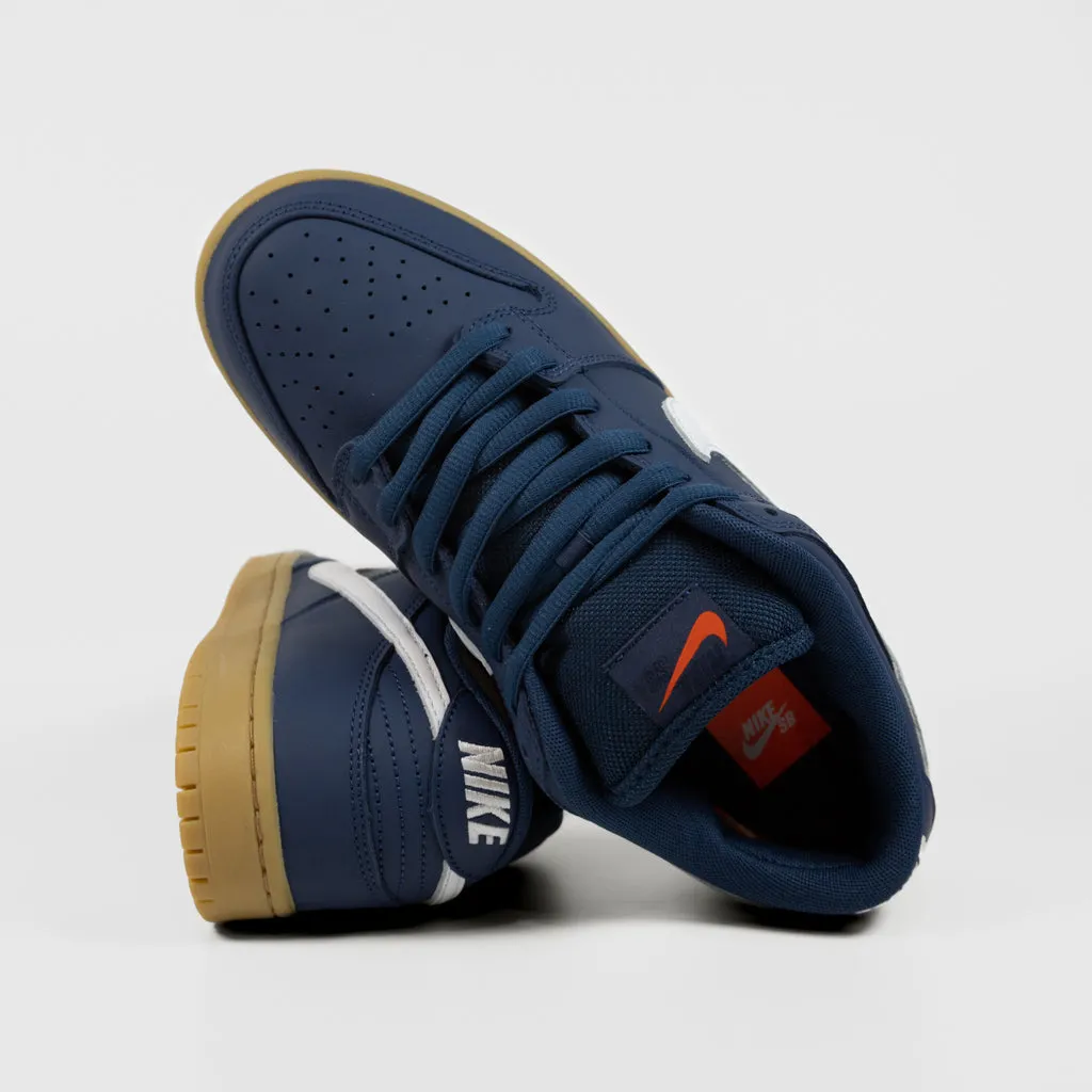 Nike SB - 'Orange Label' Dunk Low Pro Shoes - Navy / White - Navy - Light Gum