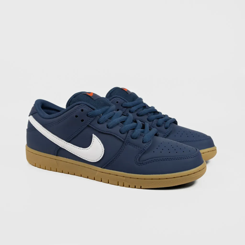 Nike SB - 'Orange Label' Dunk Low Pro Shoes - Navy / White - Navy - Light Gum