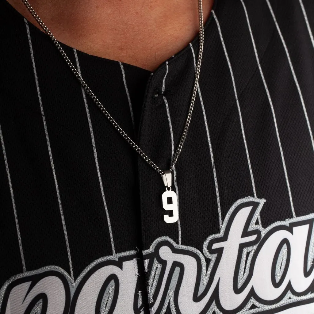 Number Pendant Necklace - Silver