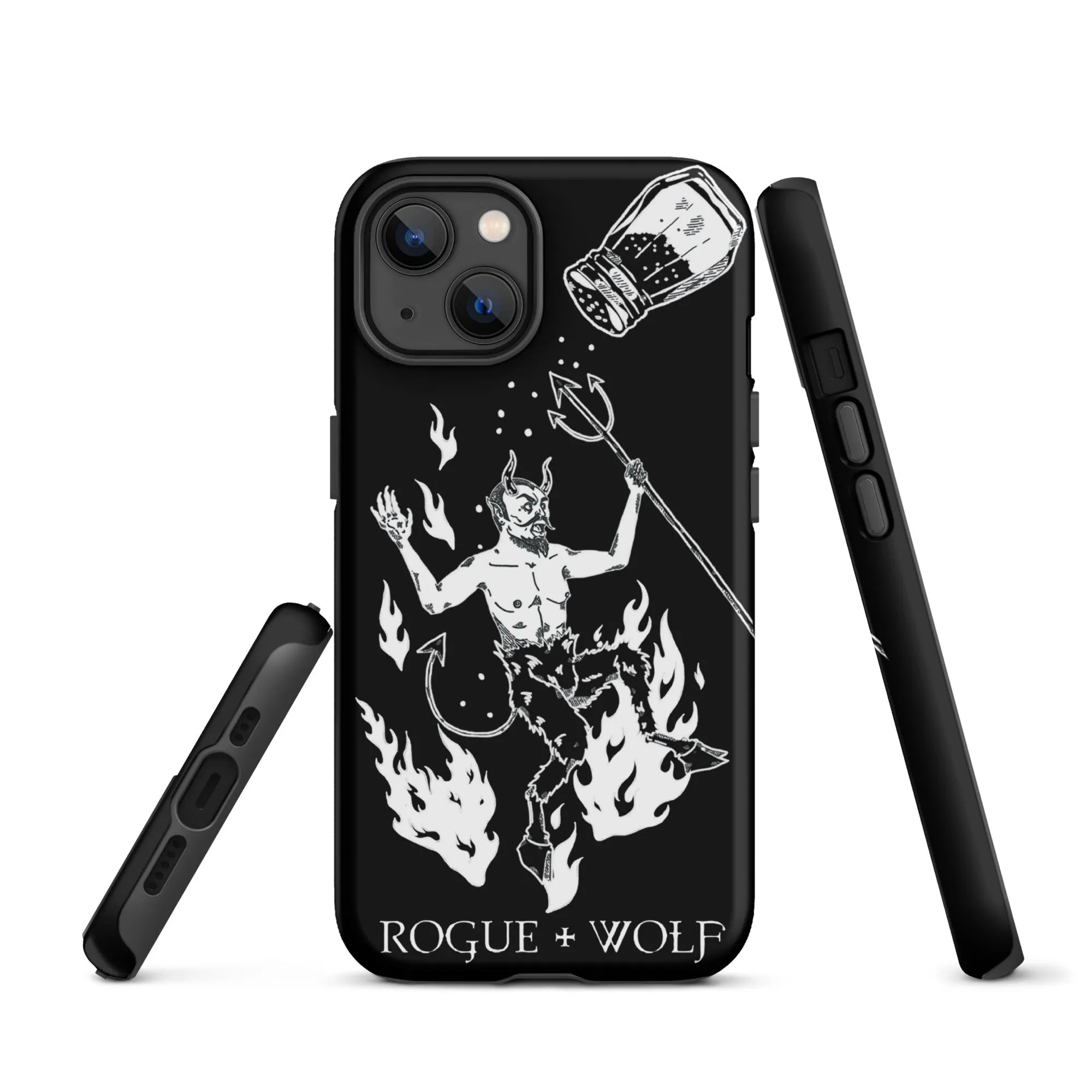 One Salty Devil B&W Tough Phone Case for iPhone - Witchy Goth Anti-scratch Shockproof Cover