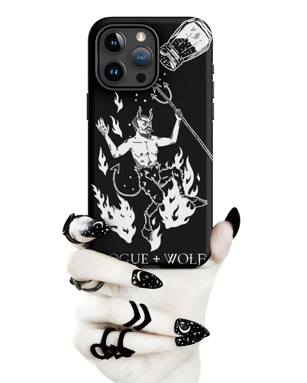 One Salty Devil B&W Tough Phone Case for iPhone - Witchy Goth Anti-scratch Shockproof Cover