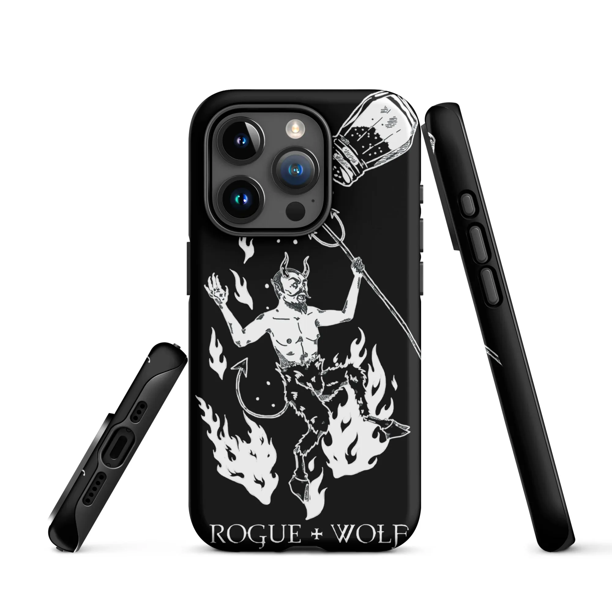 One Salty Devil B&W Tough Phone Case for iPhone - Witchy Goth Anti-scratch Shockproof Cover