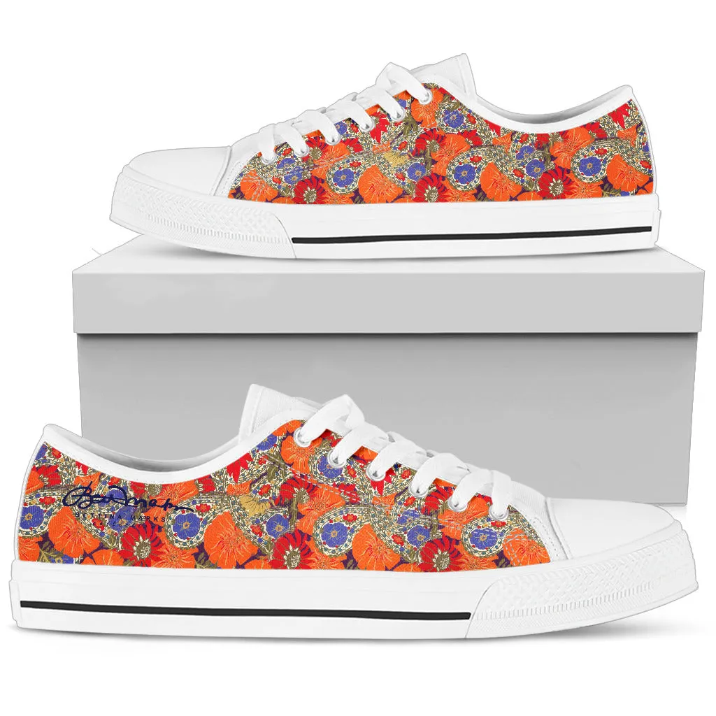 Orange Paisley Low Top Sneakers