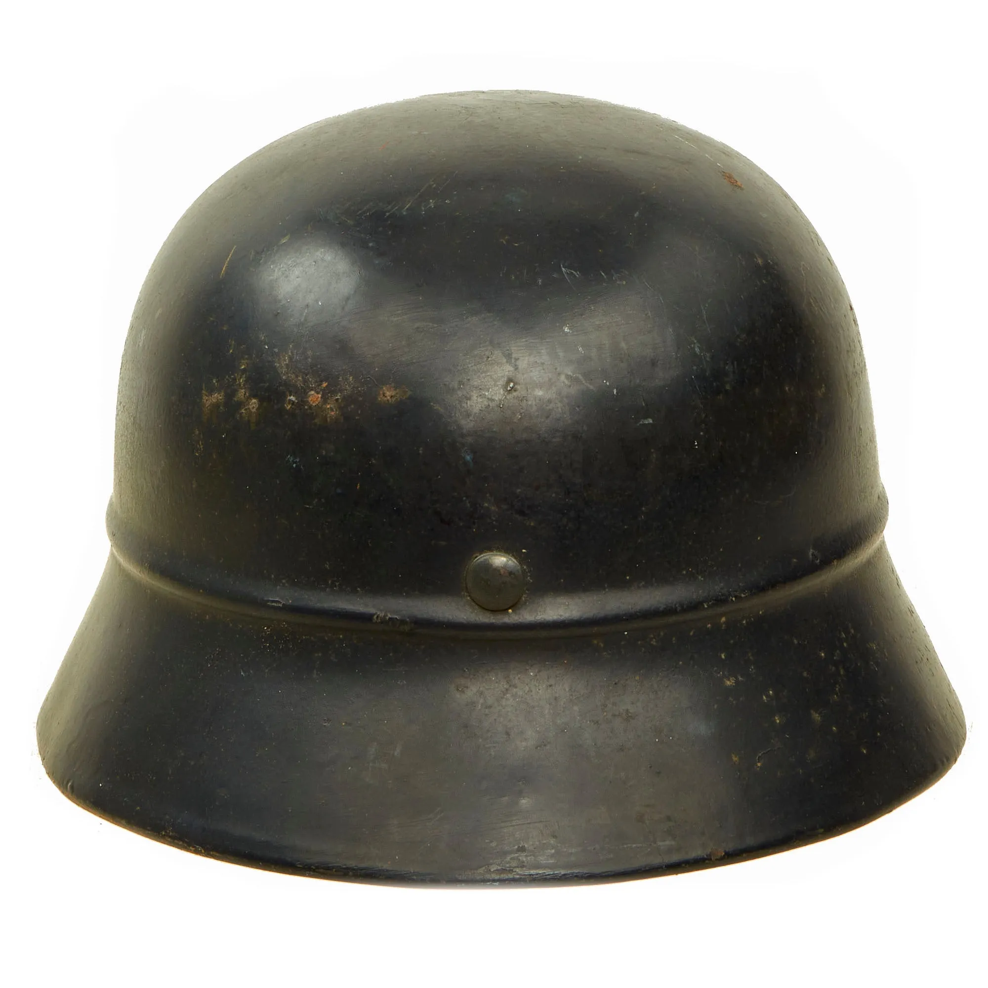 Original German WWII Luftschutz Civil Air Defense Beaded M40 Helmet with 57cm Liner & Chinstrap - EF64