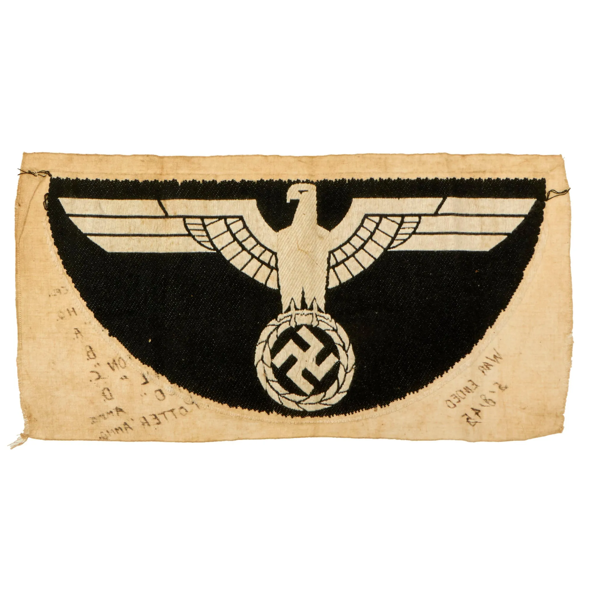 Original German WWII U.S. Captured Army Heer Sports Shirt Eagle Insignia for M35 Sport Shirt with G.I. Signatures